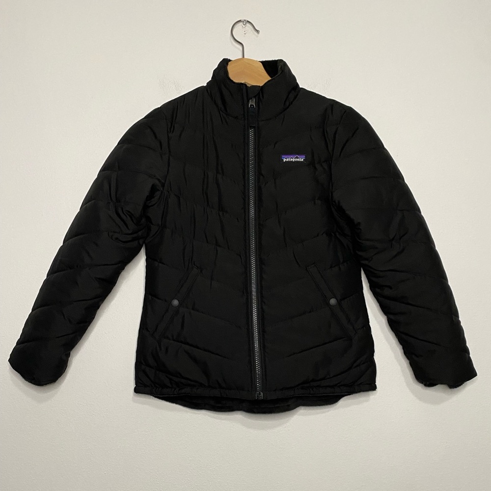 Patagonia Girls Reversible Snow Flower Jacket Black
